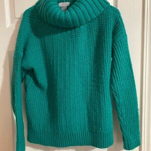 JCPenney Vibrant Teal Cowl Neck Sweater size M